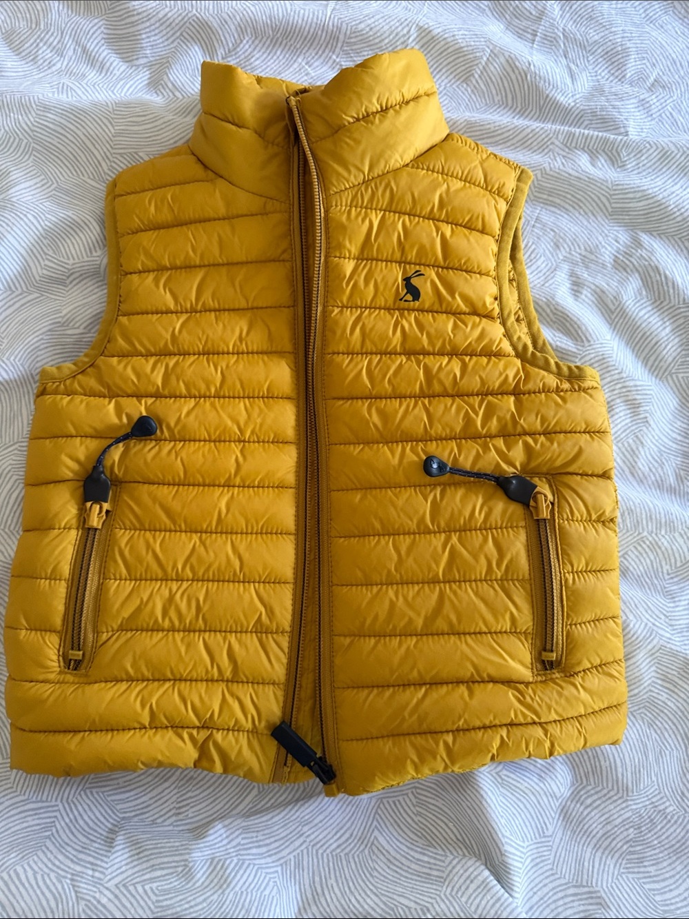 Joules Kids Quilted Puffer Vest in Mustard Yellow